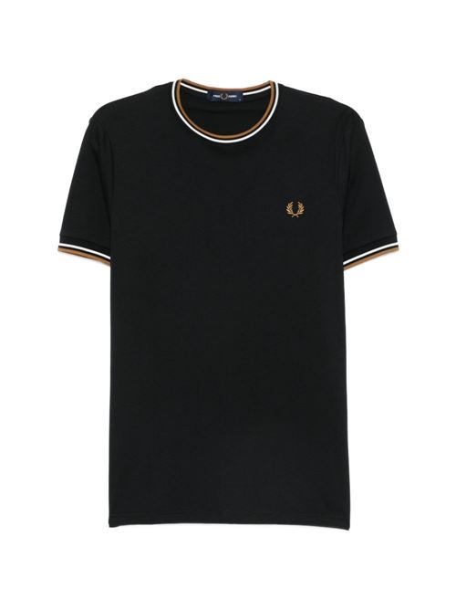 T-shirt uomo manica corta nero/beige FRED PERRY | M1588P69
